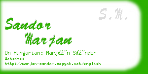 sandor marjan business card